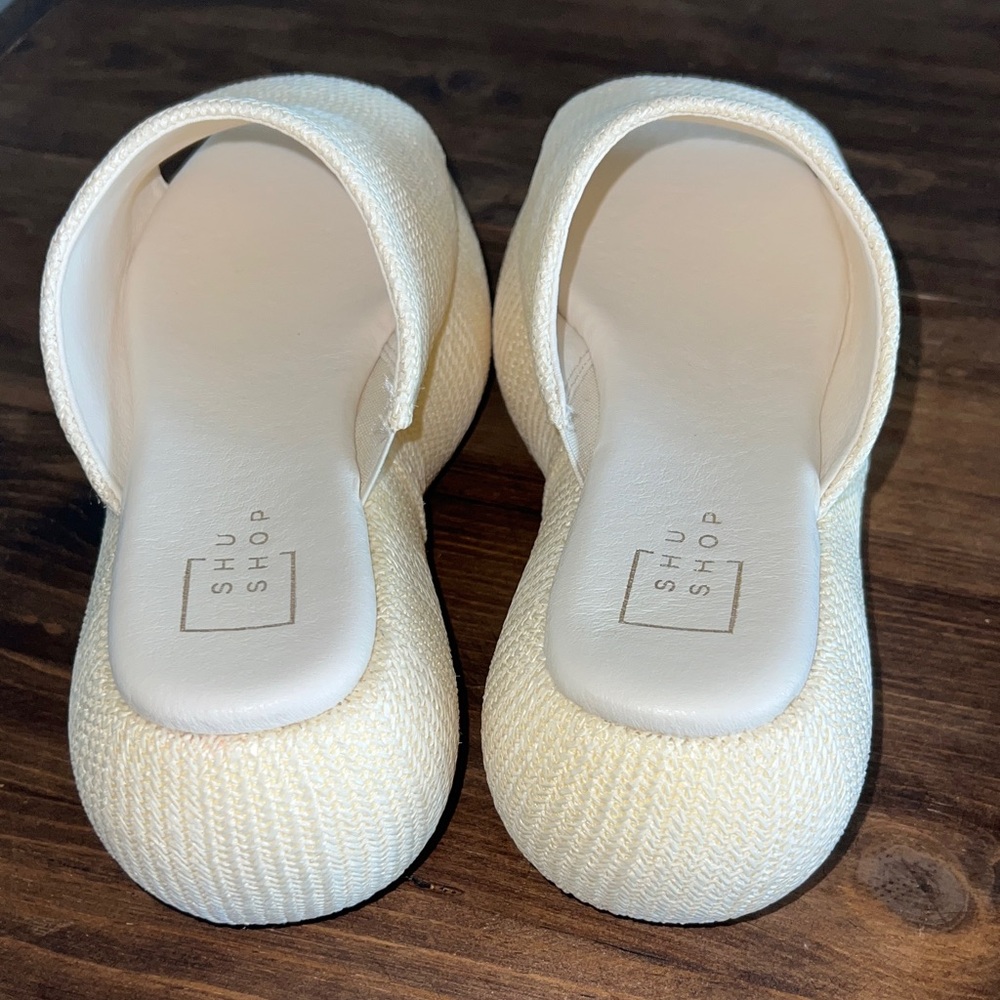 ShuShop ILANA Wedge Sandals in Ivory size 8.5 - Picture 9 of 13